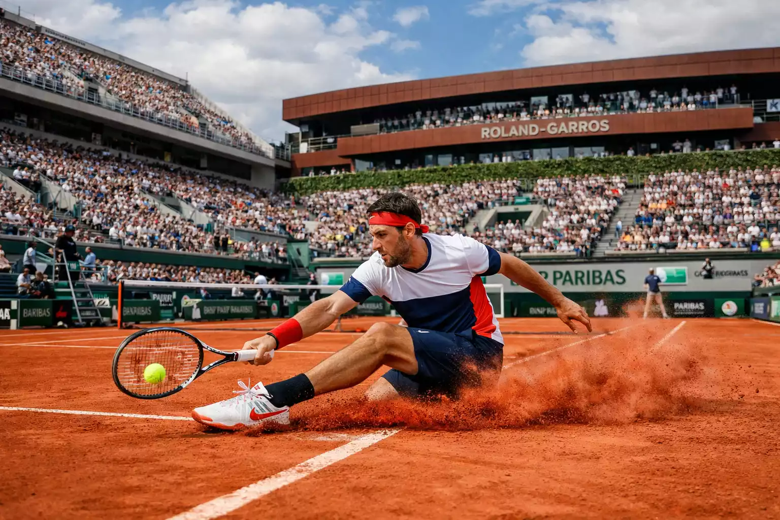 Match de tennis sur terre battue de Roland-Garros à Paris