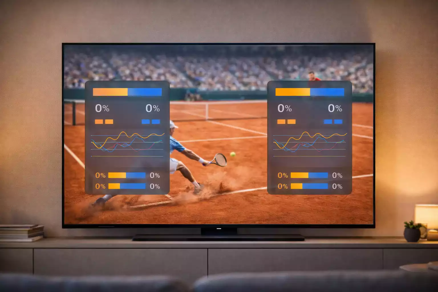 Écran affichant des statistiques de match de tennis